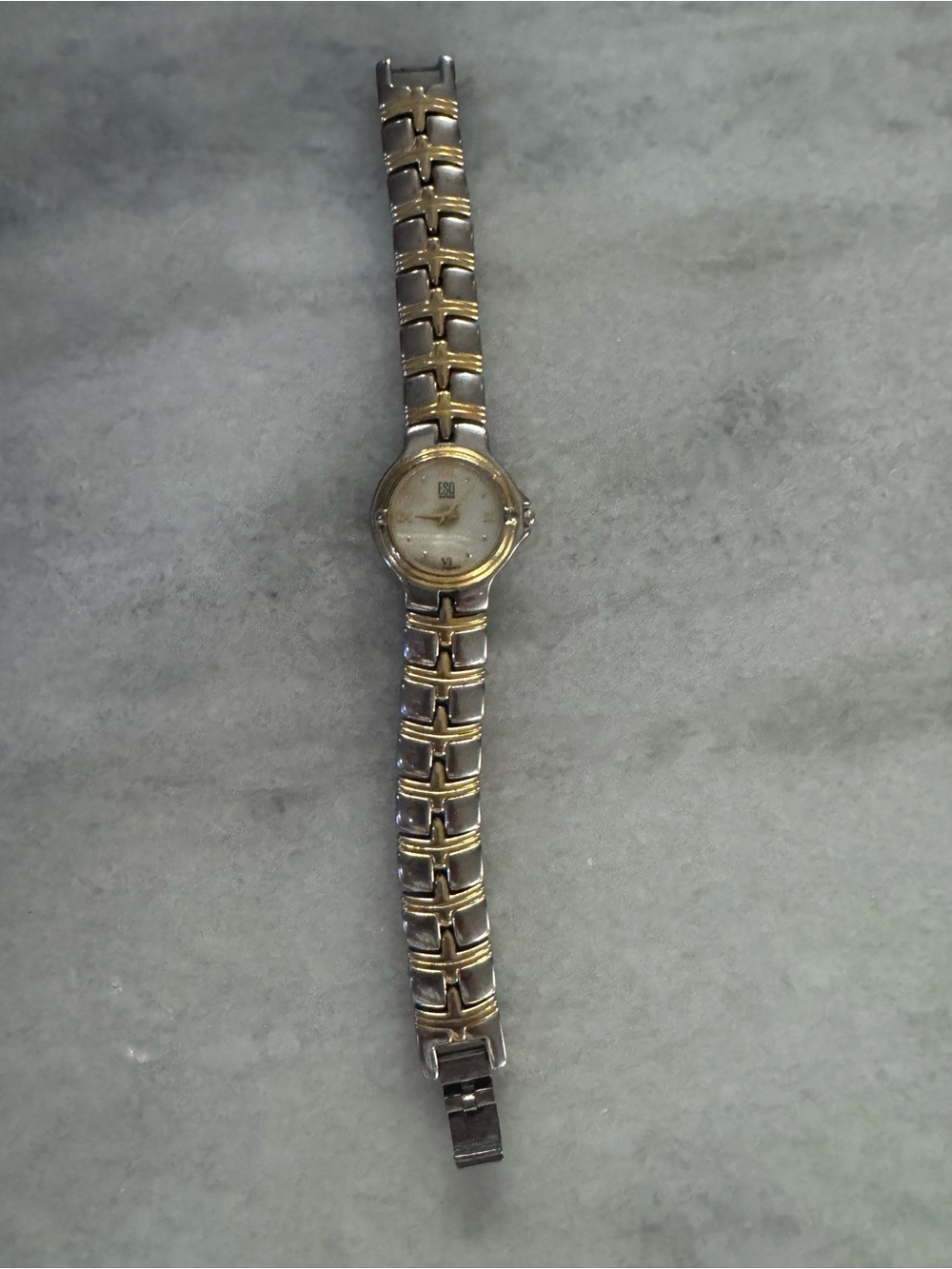Two-Tone Women's Link Bracelet Watch - Gold and Silver Accent